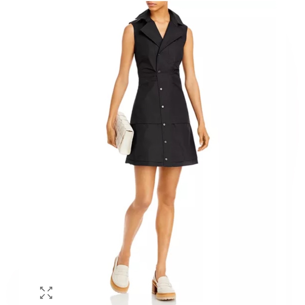 Derek Lam 10 Crosby Satina Mini Shirtdress Black 6